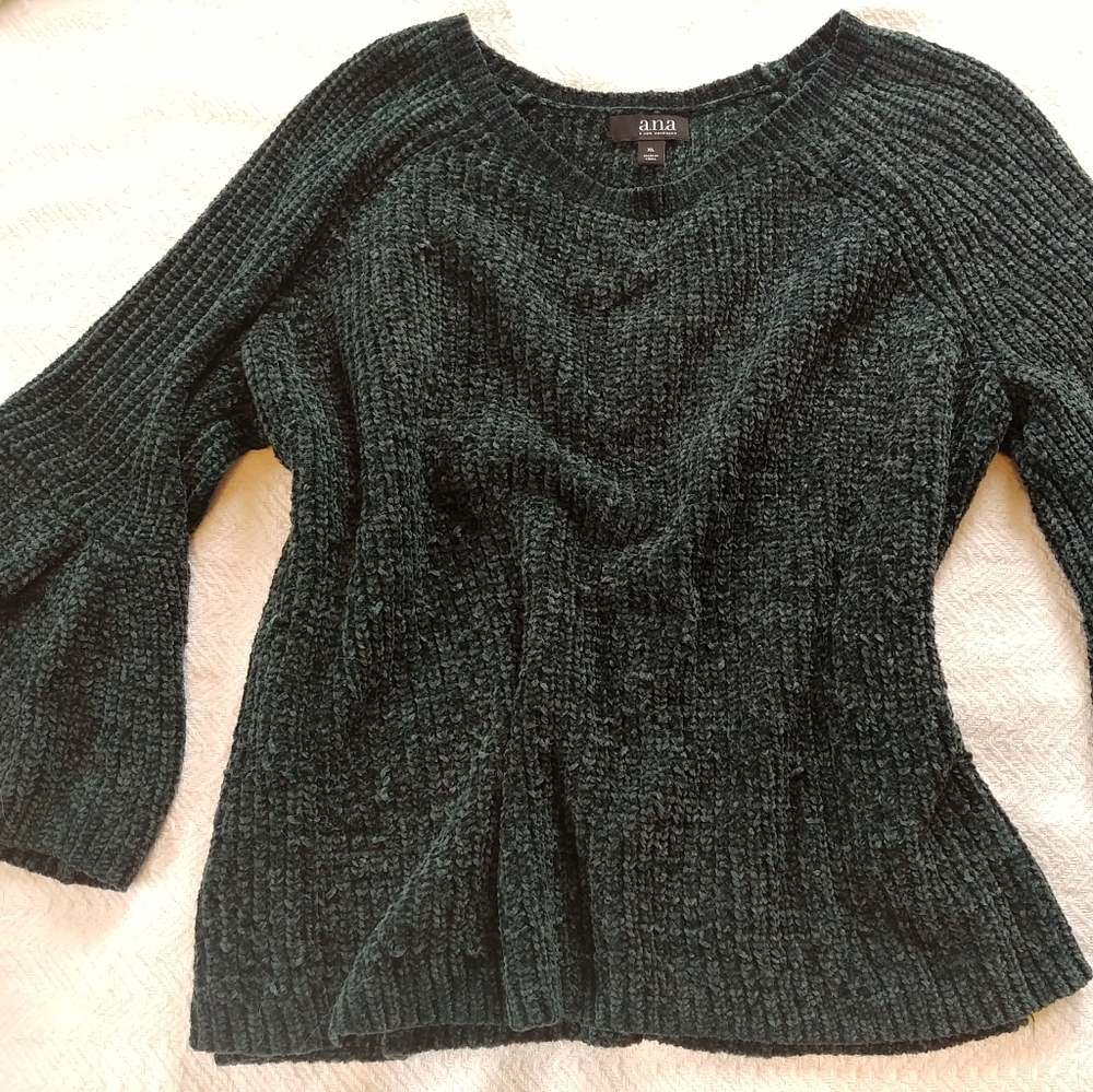 Emerald green bell sleeve sweater
